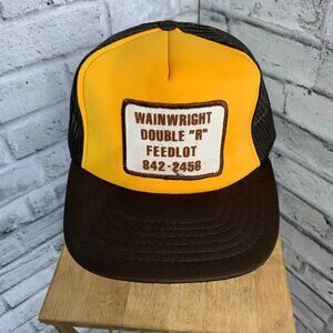 Vintage Snapback Trucker Hat Cap Patch Mesh Cattle Feedlot Retro Farm Ranch